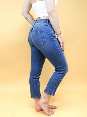 BDG Medium Blue High-Rise Cropped Slim Jeans